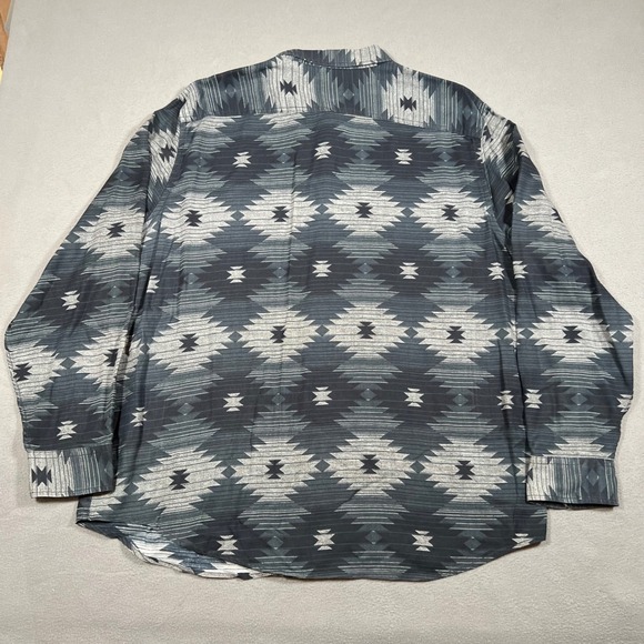American Eagle Aztec Shirt Mens 2XL Gray Blue Long Sleeve Navajo Geometric - Picture 2 of 6